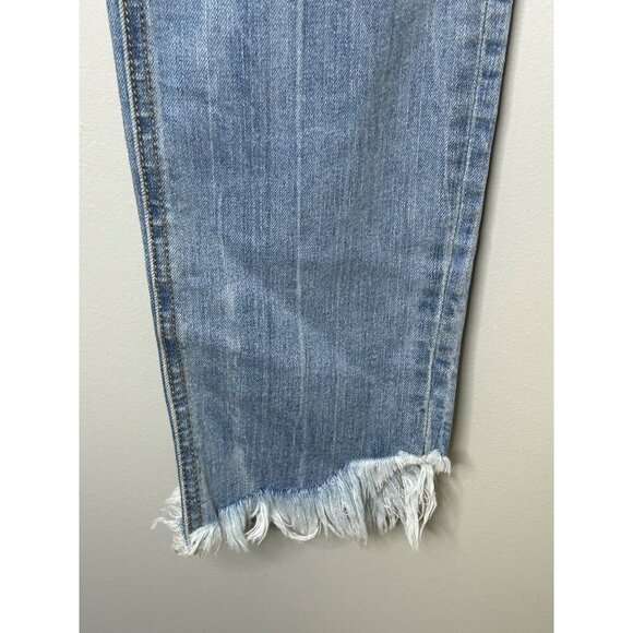 Miss me skinny Jeans raw hem light wash button fly Women's size 28 distressed - Picture 11 of 13